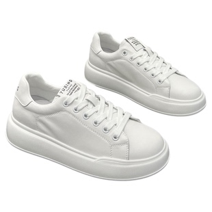 真皮小白鞋女2026新款春季百搭配裙子轻便休闲鞋秀气显瘦厚底板鞋