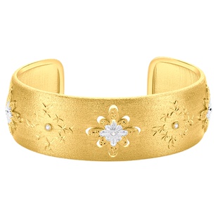 【新品】OOAK界格雕金烟花雨925银镀金手镯女开口小众轻奢女礼物