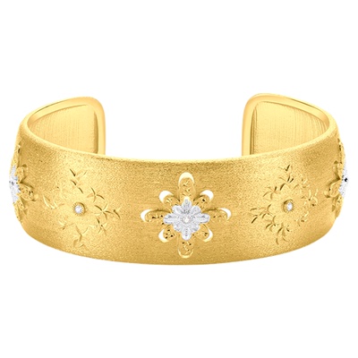 【新品】OOAK界格雕金烟花雨925银镀金手镯女开口小众轻奢女礼物