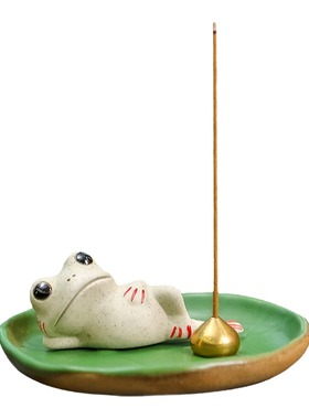 个性青蛙陶瓷香炉摆件装饰品