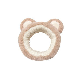 洗脸手腕带束发带女毛绒加厚可爱小熊敷面膜头套防湿衣袖卡通头饰