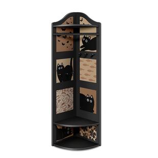 中古风实木转角衣帽架一体式落地卧室床边衣服收纳架多功能挂衣架