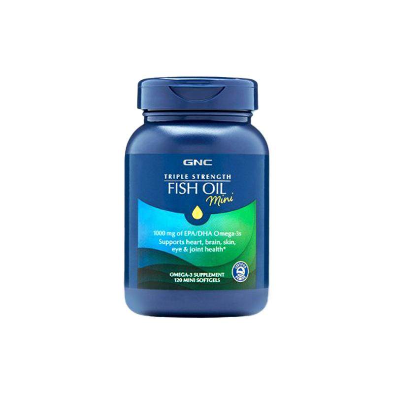 gnc美国进口深海鱼鱼油软胶囊omega3健身dha成人欧米茄补脑120粒