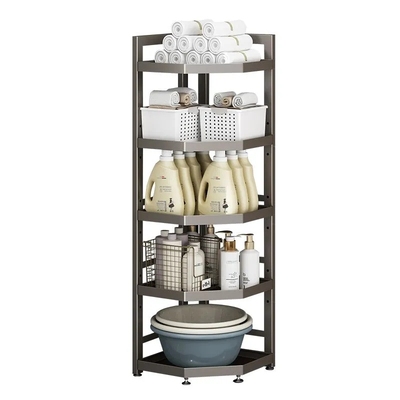 卫生间三角置物架落地多层转角置物架浴室洗手间墙角收纳三脚架子