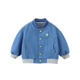 【软牛仔】齐齐熊宝宝牛仔棒球服外套男童春秋2026新款儿童上衣春