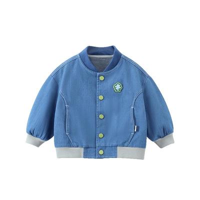 齐齐熊宝宝亲肤软牛仔棒球服外套