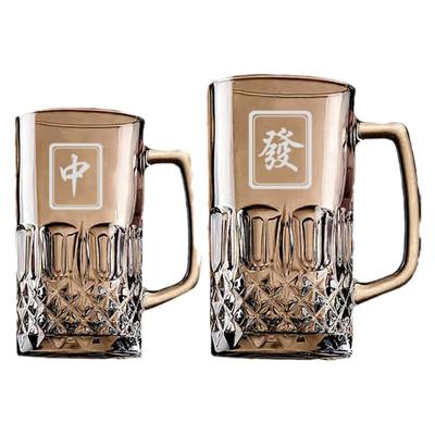 玻璃耐热茶馆带把杯340ml