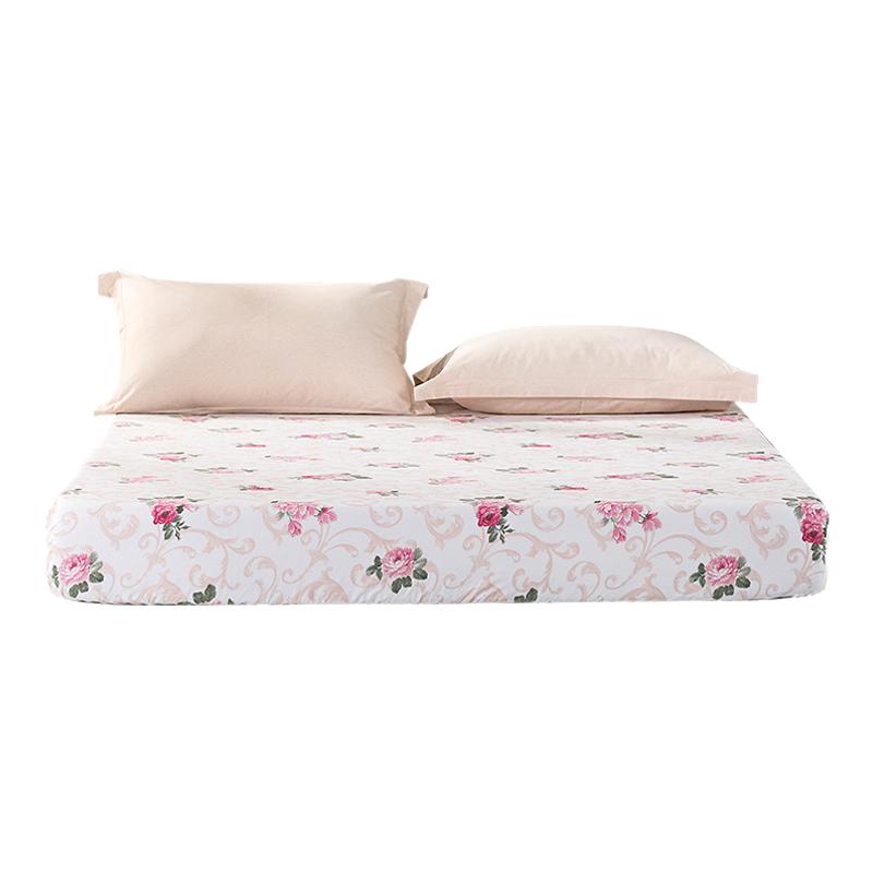 富安娜全棉单件床笠床单100纯棉印花席梦思床垫套防尘床罩保护罩