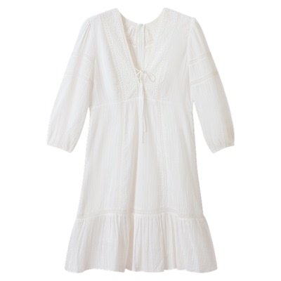 【限量！】RUISHI芮时 Boudoir Chic风V领短款温柔气质连衣裙女秋