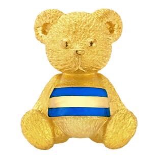 partyfun可爱小熊黄金足金耳钉耳环（含耳堵）1320631Y