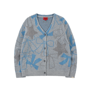 GOODBAI GOODEES 秋冬新款蝴蝶结提花毛衣开衫外套