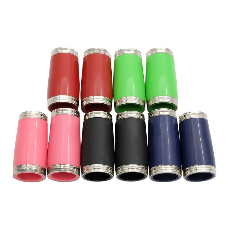 新款直销ABS彩色单簧管节管2个装黑管节筒金属银边单簧管调音管乐