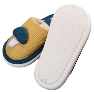 回力包头儿童室内拖鞋布艺棉麻亲子中大童防滑一家三口棉拖鞋秋天