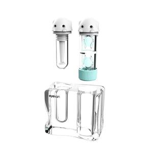 卡冰熊OK镜盒双联储存盒角膜塑形镜硬性隐形眼镜RGP便携伴侣盒子