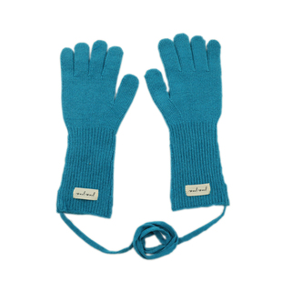 韩系氛围感纯色挂绳分指手套女冬季可触屏长款保暖骑行挂脖防寒潮