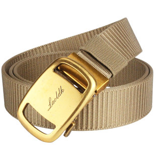 商务职场男士休闲帆布腰带正常简约无牙自动扣加厚青年编织皮带