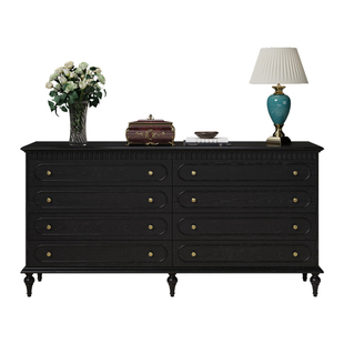 时余艾丽斯八斗柜中古风全实木客厅复古储物美式收纳柜卧室床尾柜