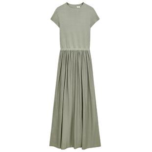 OCHIRLY欧时力  假两件短袖针织连衣裙长裙大摆伞裙2025夏新