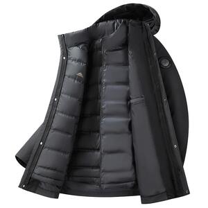 【一衣三穿+可拆卸内胆】鸭鸭羽绒服男冬季连帽中长款商务爸爸装