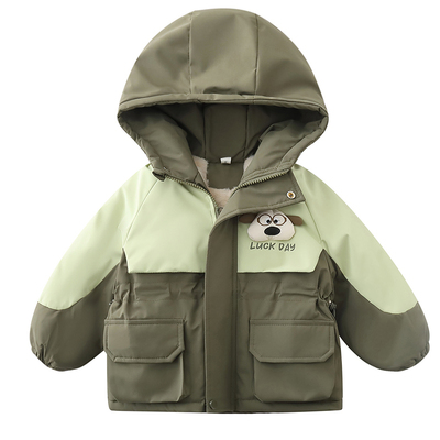 男童加绒棉服外套冬季2025新款