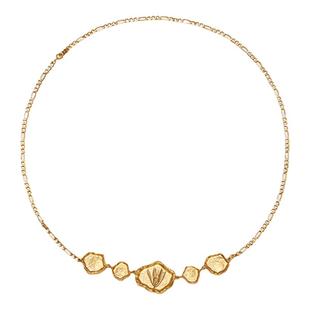 特卖品RoundFace 24SS 设计师夸张款浮雕手工金属造型串链项链