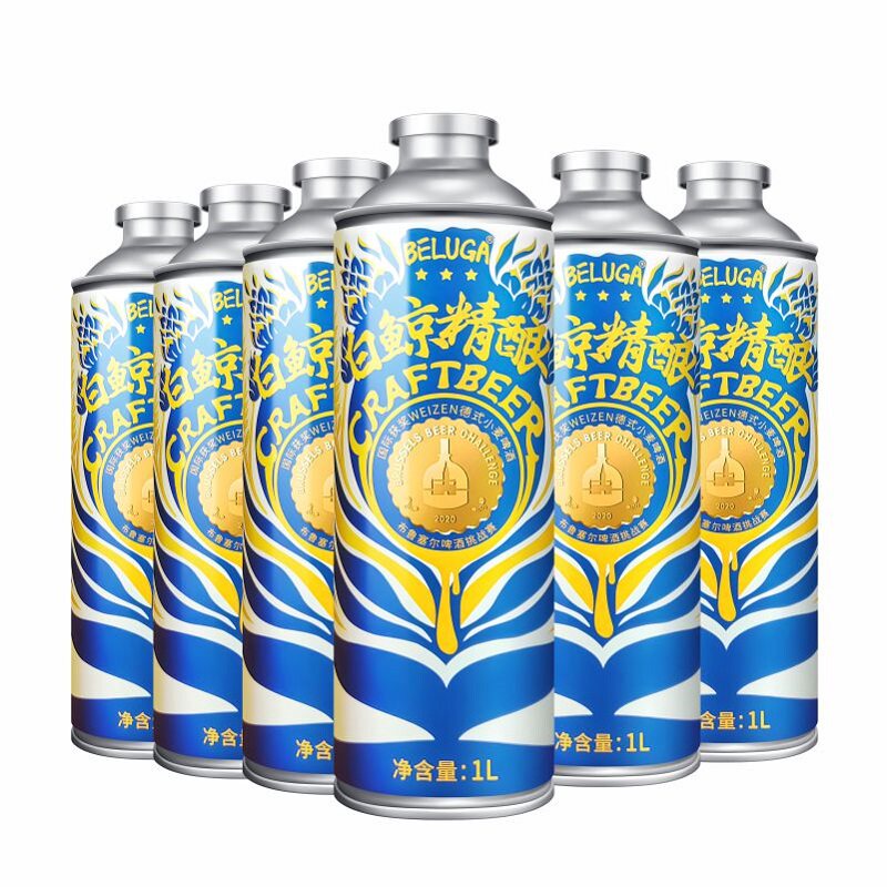 【6大瓶·国际大奖】白鲸精酿啤酒整箱1L罐装德式小麦白啤4.12产
