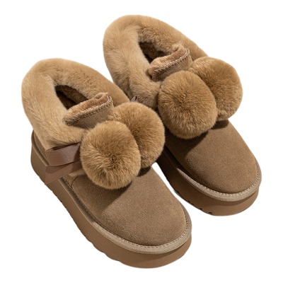 加绒厚底雪地靴~8CM隐藏内增高