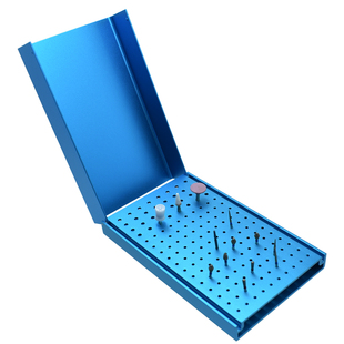 金属152孔高速低速车针架磨头架消毒盒铝合金车针盒通用牙科口腔