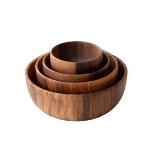 WENSHUO 日式相思木碗沙拉碗饭碗凉菜碗高颜值饭碗加厚食品级整木