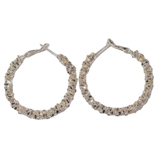 《追光者》轻奢超闪碎银子小众设计简约精致大耳圈耳环耳夹耳饰女