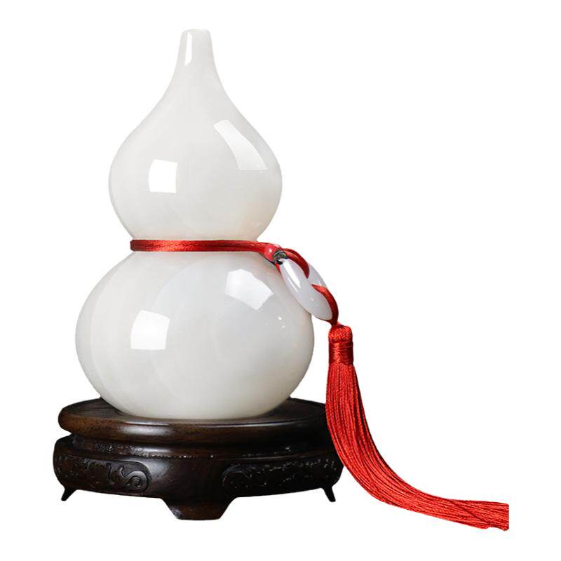 旺宅玉石葫芦摆件福禄双全正品
