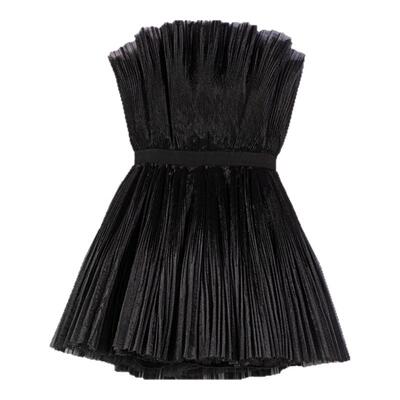 季末6折Maje2025秋冬款女装法式气质黑色抹胸短款收腰礼服连衣裙