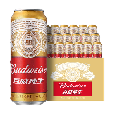 百威生啤酒500ml×18听
