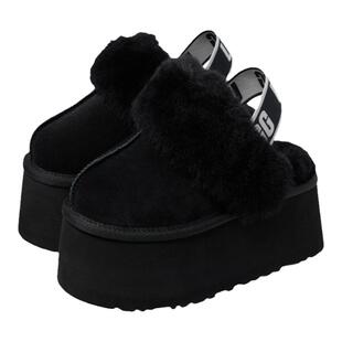 UGG女士拖鞋Funkette毛绒羊皮拖鞋绒面革加绒保暖漏后跟鞋9404963