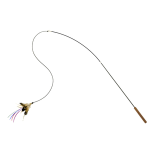 meowcard 小飞雀逗猫棒羽毛伸缩CFA比赛级替换长杆飞虫仿真猫玩具