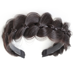 假发发箍女鱼骨辫网红高颅顶编发发卡加宽麻花辫子遮发缝发饰头箍