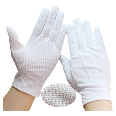 黑白色点珠胶塑防滑司机劳保手套