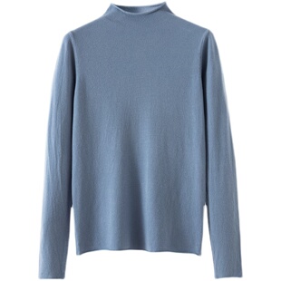 半高领针织打底衫女长袖2021春秋季新款洋气百搭修身毛衣内搭上衣