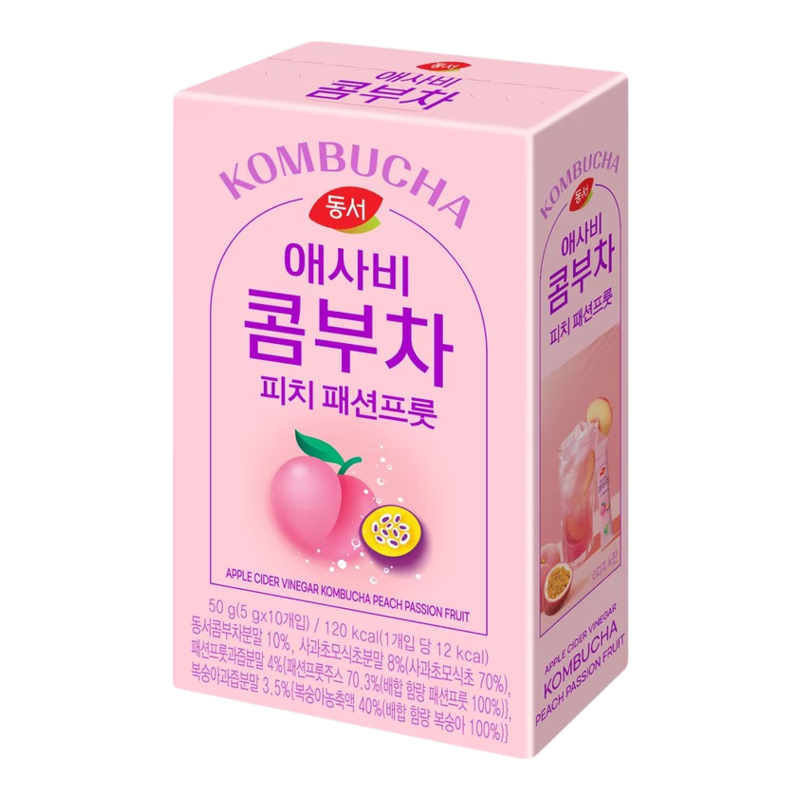 韩国进口零食东西百香果蜜桃菠萝芒果柠檬青柠速溶康普茶气泡饮料