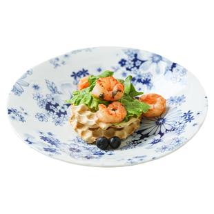 日本进口花集有古窑碗盘碟日式平盘菜盘创意饺子盘西餐牛排意面盘