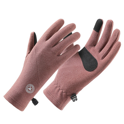 单层德绒骑行手套女秋冬保暖防寒