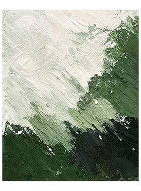 森绿色抽象手绘厚肌理油