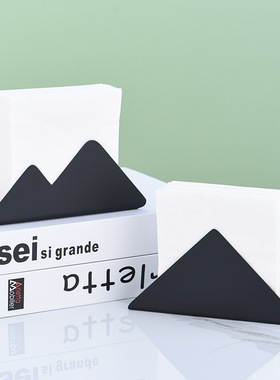 西餐厅不锈钢纸巾架创意黑色餐巾托座酒店用品夹餐巾纸三角形纸巾