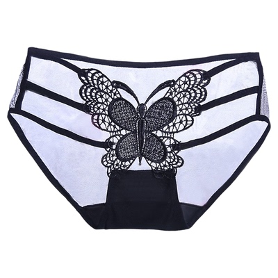 女士低腰无痕镂空半透薄款三角裤