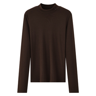 库恩玛维美拉德风半高领打底衫女2025年冬季新款内搭修身显瘦上衣