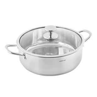 凌丰双娇304不锈钢清汤锅火锅锅家用加厚火锅盆打边炉电磁炉燃气