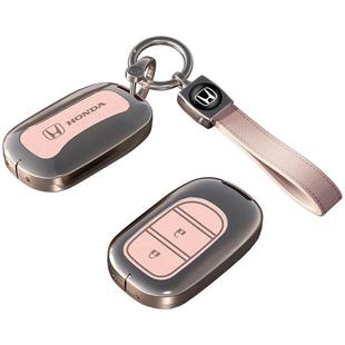 适用本田新crv钥匙套十一代思域雅阁型格皓影飞度urv冠道金属壳扣