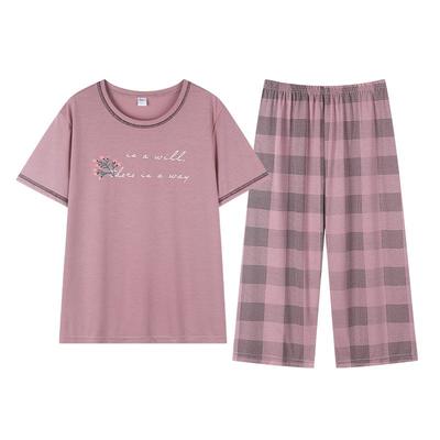 家居服女款夏天妈妈七分裤中年