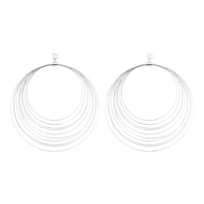 blackhead黑头银色多层钛钢耳环