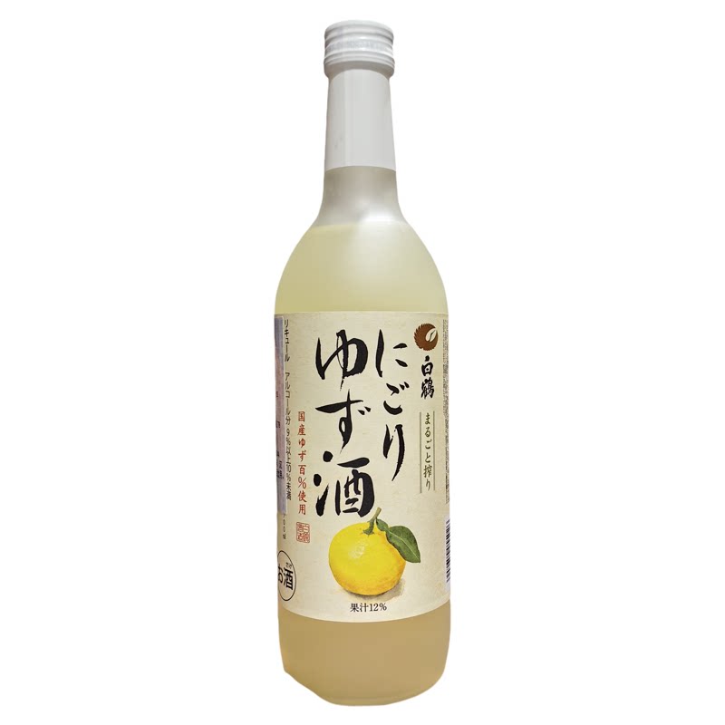 日本进口白鹤浊柚子酒700ml果酒